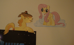 Size: 800x489 | Tagged: safe, artist:goofyemmy, braeburn, fluttershy, g4, female, male, ship:braeshy, shipping, straight