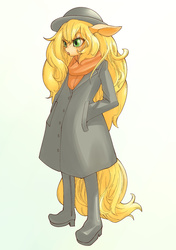 Size: 2039x2894 | Tagged: safe, artist:unousaya, applejack, earth pony, pony, semi-anthro, g4, bipedal, female, high res, solo