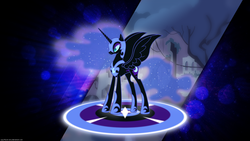 Size: 3840x2160 | Tagged: safe, artist:90sigma, artist:fillynix-artz, nightmare moon, alicorn, pony, g4, castle of the royal pony sisters, female, high res, mare, solo, symbol, vector, wallpaper