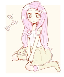 Size: 622x747 | Tagged: safe, artist:nemucure, fluttershy, equestria girls, g4, clothes, female, skirt, solo, tank top