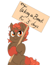 Size: 1024x1311 | Tagged: safe, artist:dragonfoxgirl, oc, oc only, pony, sign, simple background, solo, transparent background