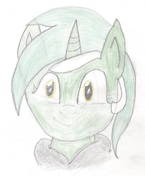 Size: 1211x1467 | Tagged: safe, artist:barryfrommars, lyra heartstrings, fanfic:background pony, g4, clothes, female, hoodie, solo, traditional art