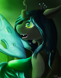 Size: 1080x1368 | Tagged: safe, artist:juniormintotter, queen chrysalis, changeling, changeling queen, g4, female, solo