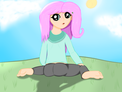 Size: 4560x3420 | Tagged: safe, artist:leet4tango, fluttershy, human, g4, barefoot, feet, humanized, soles, toes
