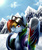 Size: 1000x1200 | Tagged: safe, artist:yummiestseven65, rainbow dash, g4, female, goggles, helmet, mountain, snow, snowboard, solo