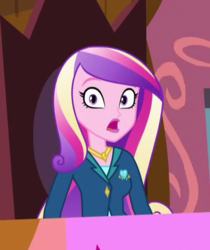 Size: 325x386 | Tagged: safe, screencap, dean cadance, princess cadance, equestria girls, g4, my little pony equestria girls: friendship games, female, image macro, meme, solo, why