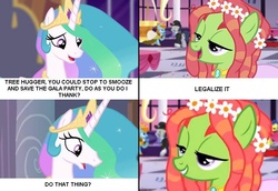 Size: 768x528 | Tagged: safe, princess celestia, tree hugger, g4, drugs, engrish, grammar error, male, meme, reference, simpsons did it, the simpsons