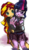 Size: 466x806 | Tagged: safe, artist:weiliy, sci-twi, sunset shimmer, twilight sparkle, equestria girls, g4, blushing, clothes, crying, crystal prep academy uniform, cute, duo, engagement ring, female, glasses, grin, hug, hug from behind, lesbian, open mouth, ring, school uniform, shimmerbetes, ship:sci-twishimmer, ship:sunsetsparkle, shipping, smiling, tears of joy, twiabetes