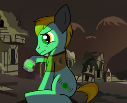 Size: 2473x2000 | Tagged: safe, artist:brimstonebro, oc, oc only, fallout equestria, foal, high res, pipbuck, solo