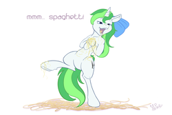 Size: 3000x2000 | Tagged: safe, artist:pikapetey, oc, oc only, oc:minty root, food, high res, pasta, spaghetti