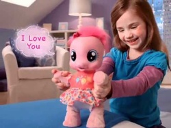 Size: 480x360 | Tagged: safe, pinkie pie, human, g4, official, irl, irl human, photo, so soft, target demographic, toy