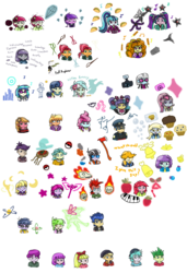 Size: 3096x4536 | Tagged: safe, artist:pokecure123, adagio dazzle, amethyst star, aria blaze, babs seed, blueberry pie, bon bon, brawly beats, cherry crash, concord gumdrop, cranky doodle donkey, crimson napalm, dj pon-3, flash sentry, fuchsia blush, homestar jogger, lavender lace, lyra heartstrings, maud pie, microchips, ms. harshwhinny, officer pootang mang, paula grindhouse, photo finish, pixel pizazz, raspberry fluff, ringo, roseluck, skyler skates, sonata dusk, sparkler, sunflower (g4), sweetie drops, valhallen, vinyl scratch, violet bluff, violet blurr, bugbear, griffon, starfish, equestria girls, g4, background human, bells, blueberry, dancing, draculaura, fire, flash drive (band), food, homestar, kurt marshall, monster high, pasta, raspberry (food), secret agent sweetie drops, shuriken, simple background, skull, sonataco, spaghetti, staria blaze, stick figure, taco, that orange pencil, the dazzlings, the muffins, the snapshots, transparent background, triangle, unnamed character, unnamed human