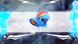 Size: 1920x1080 | Tagged: safe, artist:antylavx, artist:daydreamsyndrom, rainbow dash, pegasus, pony, g4, female, filly, filly rainbow dash, reflection, sad, solo, vector, wallpaper