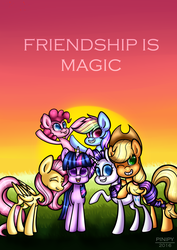 Size: 1280x1810 | Tagged: safe, artist:pinipy, applejack, fluttershy, pinkie pie, rainbow dash, rarity, twilight sparkle, earth pony, pegasus, pony, unicorn, g4, female, group, mane six, mare, shading