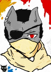Size: 1832x2592 | Tagged: safe, artist:exile, oc, oc only, oc:clarence, clothes, cosplay, costume, metal gear, ms paint, palindrome get
