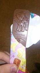 Size: 528x960 | Tagged: safe, fluttershy, rainbow dash, g4, choco lolly, chocolate, food, irl, photo, you had one job