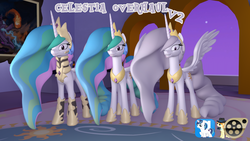 Size: 1920x1080 | Tagged: safe, artist:beardeddoomguy, princess celestia, shining armor, princess molestia, g4, .zip file at source, 3d, armor, female, film reel, gmod, solo, source filmmaker, source filmmaker resource, warrior celestia