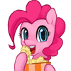 Size: 100x100 | Tagged: safe, artist:pohwaran, pinkie pie, g4, eating, female, food, icon, looking at you, popcorn, simple background, solo, transparent background