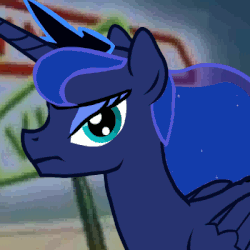 Size: 400x400 | Tagged: safe, artist:snapai, princess luna, alicorn, pony, g4, animated, bust, eyeroll, female, mare, solo, wings