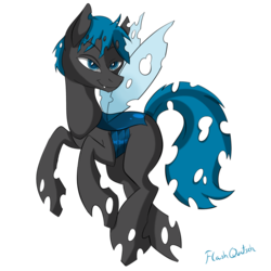 Size: 800x800 | Tagged: safe, artist:flashquatsch, oc, oc only, oc:perilune, changeling, solo