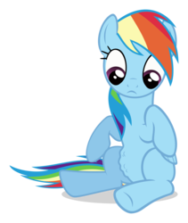 Size: 2532x3000 | Tagged: safe, artist:sollace, rainbow dash, pegasus, pony, g4, testing testing 1-2-3, cute, dashabetes, female, high res, hungry, show accurate, simple background, sitting, solo, stomach growl, transparent background, vector