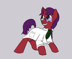 Size: 1600x1300 | Tagged: safe, artist:frecklesfanatic, oc, oc only, oc:gojima berry, pony, unicorn, fallout equestria, clothes, glasses, lab coat