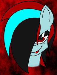 Size: 1077x1410 | Tagged: safe, artist:gh0st, oc, oc only, oc:crimson ice, pegasus, pony, bust, gift art, red eyes, smirk, solo