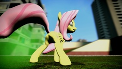 Size: 1920x1080 | Tagged: dead source, safe, artist:tacko marceno, fluttershy, pegasus, pony, g4, 3d, fart, fart cloud, female, gmod, mare, solo