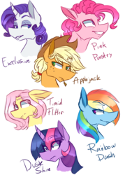 Size: 789x1100 | Tagged: safe, applejack, fluttershy, pinkie pie, rainbow dash, rarity, twilight sparkle, g4, applejack (male), bubble berry, butterscotch, dusk shine, elusive, male, male six, mane six, rainbow blitz, rule 63, simple background, transparent background