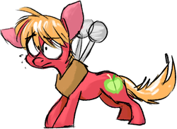 Size: 578x424 | Tagged: safe, artist:grawolfquinn, big macintosh, earth pony, pony, g4, colt, impossibly large ears, male, solo