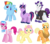 Size: 2903x2529 | Tagged: safe, artist:punzil504, applejack, big macintosh, carrot cake, fancypants, fluttershy, pinkie pie, rainbow dash, rarity, rogue (g4), shining armor, thunderlane, twilight sparkle, earth pony, pegasus, pony, unicorn, g4, applejack (male), bubble berry, butterscotch, dusk shine, elusive, henchmen, high res, male, male six, mane six, open mouth, open smile, rainbow blitz, rule 63, simple background, smiling, spread wings, stallion, transparent background, vector, wings