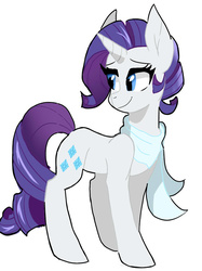 Size: 736x985 | Tagged: safe, artist:scarletskitty12, rarity, g4, clothes, female, older, scarf, simple background, solo