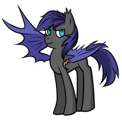 Size: 1905x1871 | Tagged: safe, artist:itsnotdaijoubu, oc, oc only, oc:au hasard, bat pony, pony, fangs, looking at you, salute, slit pupils, smirk, solo
