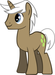 Size: 1043x1412 | Tagged: safe, artist:scribbsie, mochaccino, rare find, pony, unicorn, g4, one bad apple, male, simple background, solo, stallion, transparent background, vector