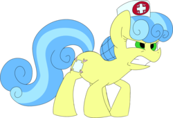 Size: 1442x981 | Tagged: safe, artist:taaffeiite, nurse coldheart, nurse snowheart, earth pony, pony, g4, angry, female, mare, solo