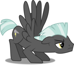 Size: 5000x4403 | Tagged: safe, artist:dashiesparkle, thunderlane, pegasus, pony, g4, hurricane fluttershy, absurd resolution, crouching, cute, frown, male, simple background, solo, stallion, takeoff, transparent background, vector