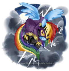 Size: 684x703 | Tagged: safe, artist:vago-xd, part of a set, rainbow dash, pegasus, pony, g4, clothes, female, goggles, lightning, nightmare night, shadowbolt dash, shadowbolts costume, solo