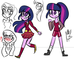 Size: 1024x819 | Tagged: dead source, safe, artist:artypaints, twilight sparkle, equestria girls, g4, clothes, female, ponytail, solo