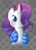 Size: 1500x2100 | Tagged: safe, artist:fluffyxai, rarity, pony, g4, blushing, clothes, female, hair over one eye, socks, solo, striped socks