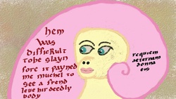Size: 1200x675 | Tagged: safe, artist:bonesoup, fluttershy, comic:the tales of canterlot, g4, abomination, comic, female, latin, middle english, nightmare fuel, solo, stylistic suck