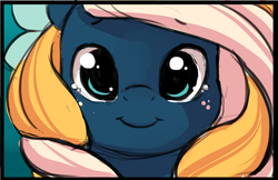Size: 1071x692 | Tagged: safe, artist:starshinebeast, oc, oc only, oc:tidal charm, aquapony, crying, female, filly, foal, happy, seaunicorn, smiling, solo, thank you