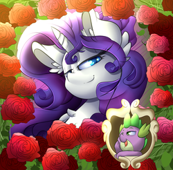 Size: 3000x2950 | Tagged: safe, artist:madacon, rarity, spike, dragon, pony, unicorn, g4, female, high res, male, mare, ship:sparity, shipping, straight