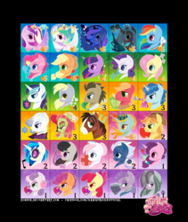 Size: 1500x1781 | Tagged: safe, artist:zombie, apple bloom, applejack, big macintosh, braeburn, derpy hooves, dj pon-3, doctor whooves, double diamond, fluttershy, marble pie, maud pie, night glider, nurse redheart, octavia melody, party favor, pinkie pie, princess cadance, princess celestia, princess luna, queen chrysalis, rainbow dash, rarity, scootaloo, shining armor, sugar belle, sweetie belle, time turner, tree hugger, trouble shoes, twilight sparkle, vinyl scratch, oc, oc:liberty, earth pony, pony, g4, collage, cutie mark crusaders, male, ponycon nyc, stallion, watermark