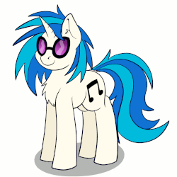 Size: 1280x1280 | Tagged: safe, artist:scramjet747, dj pon-3, vinyl scratch, pony, unicorn, g4, animated, chest fluff, cute, ear fluff, female, simple background, smiling, solo, vinylbetes, white background, wub