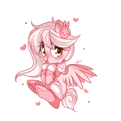 Size: 1000x1000 | Tagged: safe, artist:ipun, oc, oc only, pegasus, pony, blushing, clothes, female, heart, heart eyes, looking at you, mare, simple background, socks, solo, tongue out, transparent background, wingding eyes