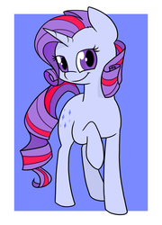 Size: 1017x1413 | Tagged: safe, artist:estrill, sparkler (g1), g1, g4, female, g1 to g4, generation leap, raised hoof, solo