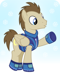 Size: 2919x3600 | Tagged: safe, artist:chainchomp2, crescent pony, mane moon, pegasus, pony, g4, clothes, high res, male, snow, snowfall, snowflake, solo, stallion, vector, winter outfit