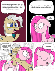 Size: 1024x1322 | Tagged: safe, artist:average-00, mayor mare, pinkie pie, comic:opposites, g4, comic, pinkamena diane pie