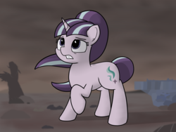 Size: 3264x2448 | Tagged: safe, artist:ashtoneer, starlight glimmer, g4, the cutie re-mark, alternate timeline, ashlands timeline, barren, female, high res, implied genocide, post-apocalyptic, solo, wasteland