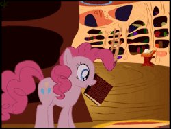 Size: 480x360 | Tagged: safe, artist:yudhaikeledai, pinkie pie, twilight sparkle, g4, abuse, animated, book, breaking the fourth wall, female, golden oaks library, ouch, portal, twilybuse, youtube link